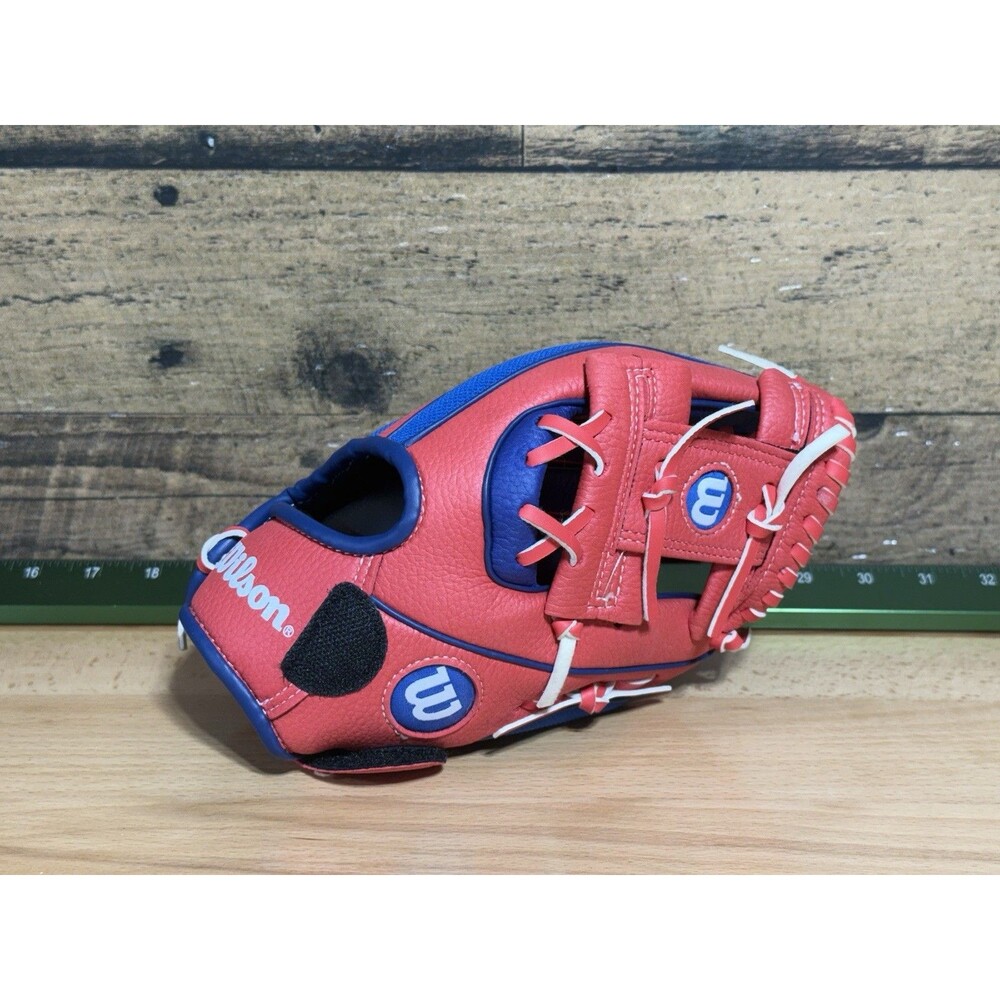 🔥Wilson Baseball/Softball Glove A200 EZ Catch 10" Royal Blue Red RHT EXCELLENT